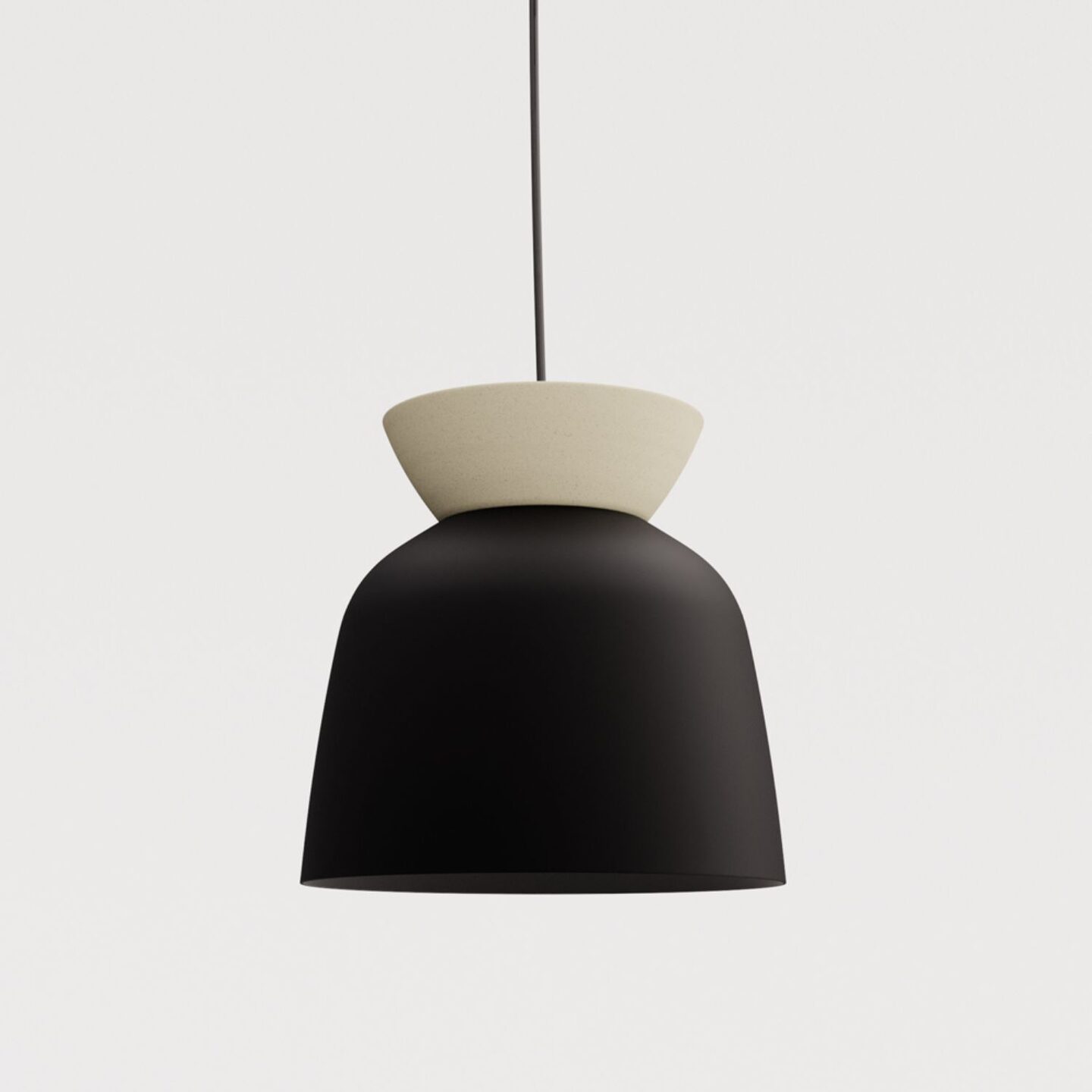 Hat Ceramic Deep 300 Pendant Black & Sand Speckle